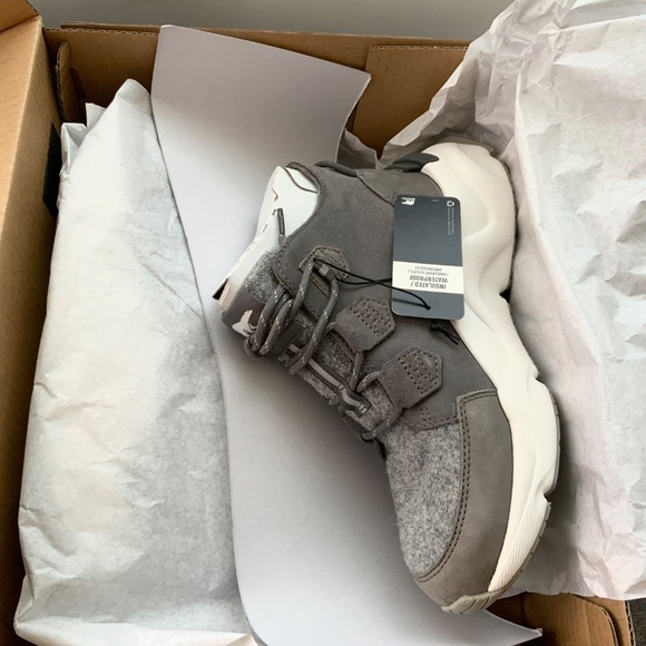 Sorel Kinetic Caribou Grey Suede Boot Sneaker Waterproof Leather Winter Boot 7.5 - Picture 6 of 14